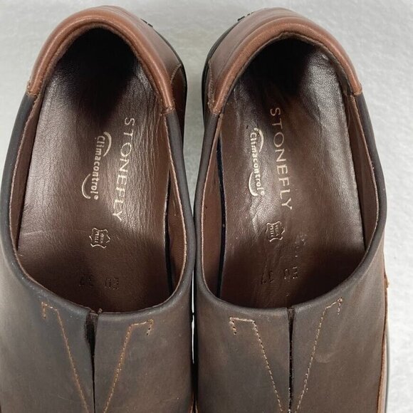 🔥 3/$15 🔥 Stonefly Climacontrol Two Tone Leather Slip On Loafer 6.5 Brown - Picture 6 of 10